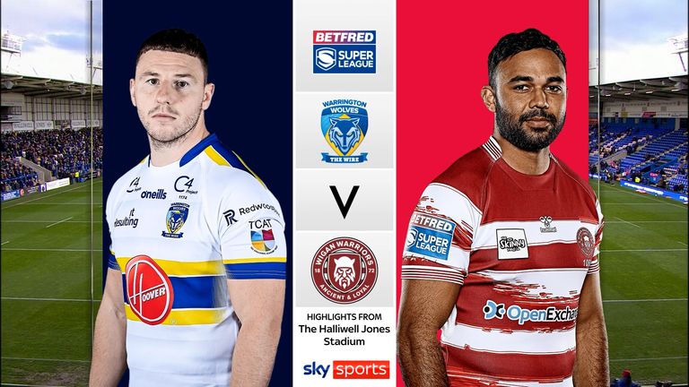 Highlights of the Betfred Super League match between Warrington Wolves and Wigan Warriors. 