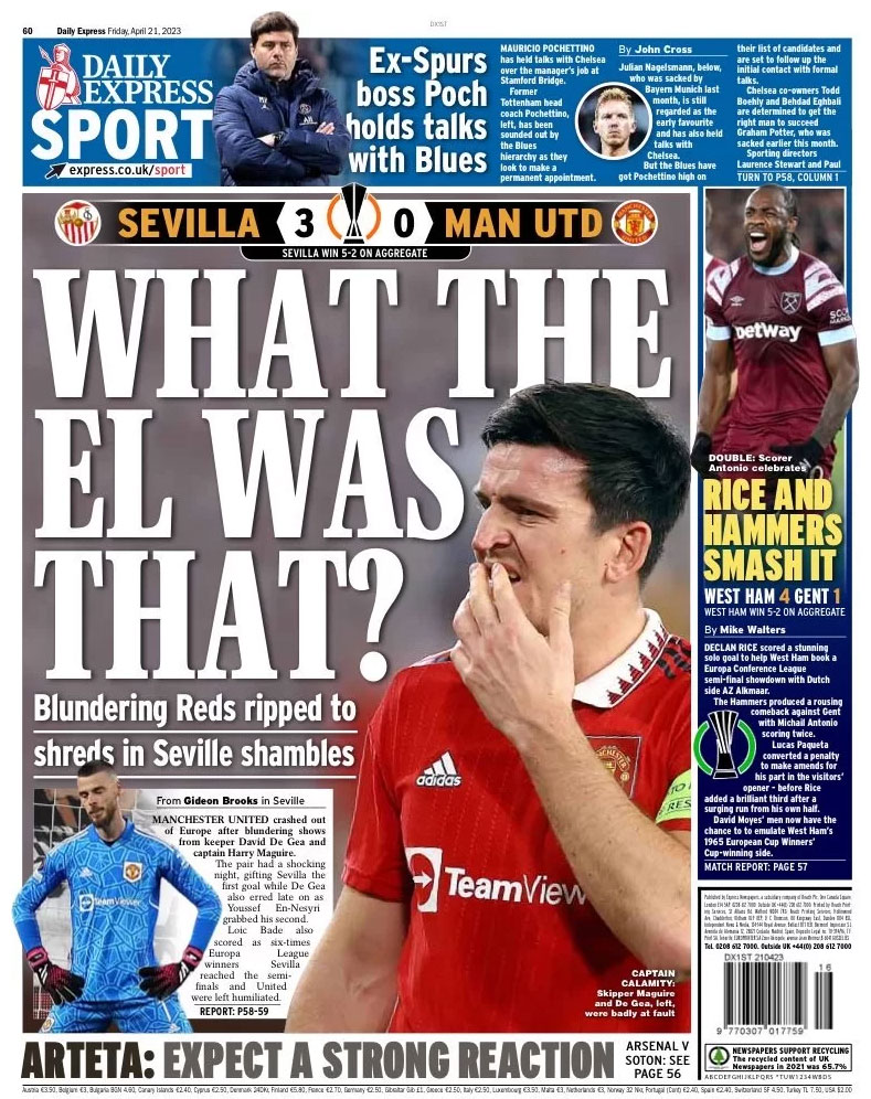 Eric ten Hag: los jugadores del Manchester United no estaban preparados para el partido de cuartos de final de la Europa League |  «El Sevilla tenía más ganas» |  noticias de futbol