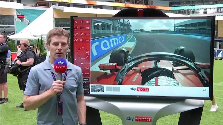 Anthony Davidson berada di SkyPad untuk menganalisis bagaimana Charles Leclerc dapat menghindari menabrakkan Ferrari-nya di bagian akhir kualifikasi.
