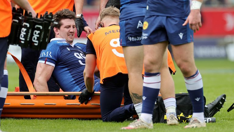 England and Sale flanker Ben Curry suffered a serious-looking hamstring injury, which could make him a World Cup doubt 