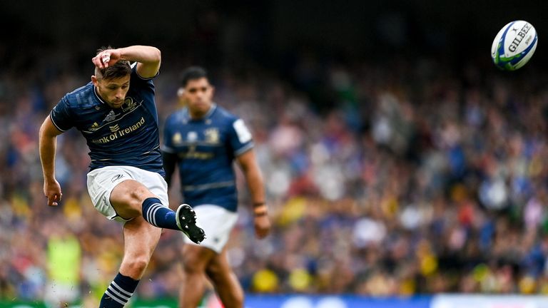 Ross Byrne kicked three penalties and a conversion, but was one of a number of Leinster players to kick poorly out of hand