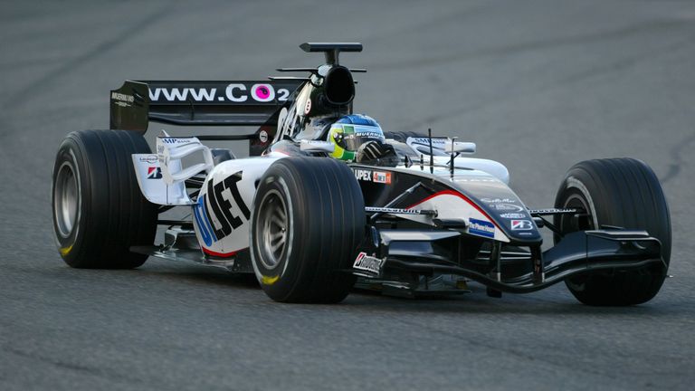 Chanoch Nissany shown in an F1 practice session for Minardi in 2005