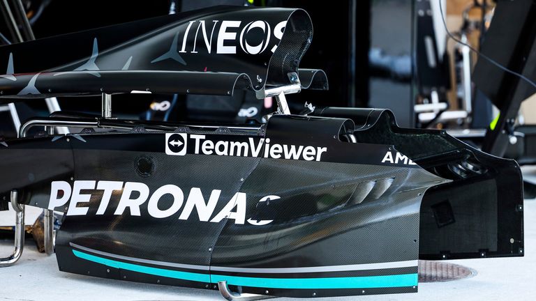 Mercedes' old sidepod design in Miami