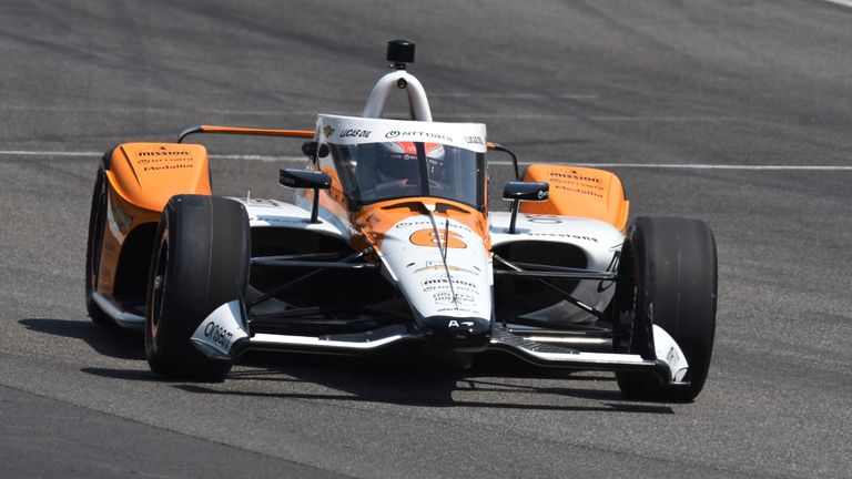 Felix Rosenqvist (#6 Arrow McLaren SP) produced the fastest run on the first day of qualifying for the Indianapolis 500 on Saturday