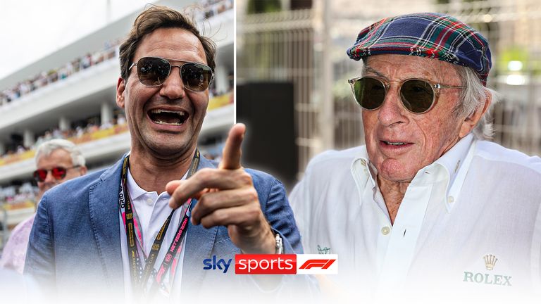 Martin Brundle reflects on one of the moments of the weekend when Sir Jackie Stewart convinced Roger Federer to speak to him on the grid walk