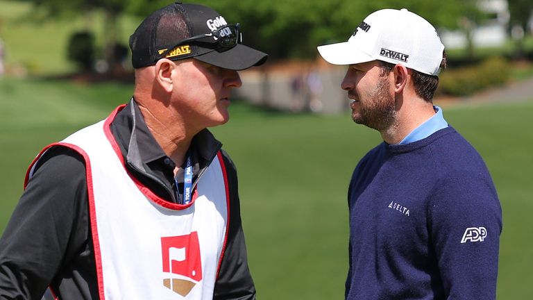 Joe LaCava (left) will caddie for Patrick Cantlay at the Wells Fargo Championship