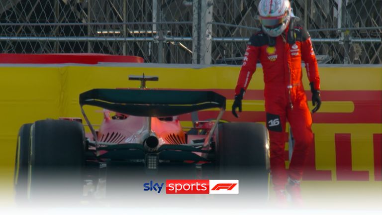 Ferrari's Charles Leclerc hit a wall hard when a red flag was pulled out in P2.
