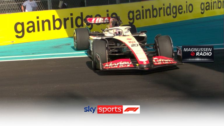 Kevin Magnussen managed to narrowly avoid hitting the barriers as he lost control of his Haas during P2.