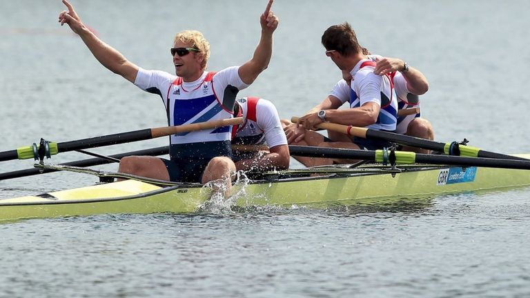 Triggs Hodge celebrates after his London 2012 triumph. He now dedicates his energy to help make rowing a more inclusive and welcoming environment