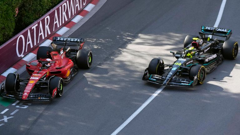 Charles Leclerc battling Lewis Hamilton last time out at the Monaco Grand Prix
