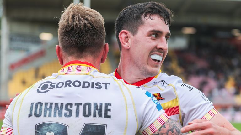 Matt Whitley (right) scored two tries for Catalans