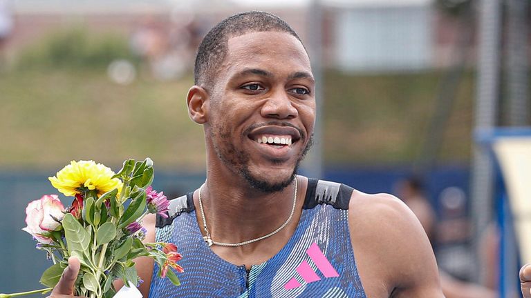 Hughes' 9.83 was the second fastest time by a European man