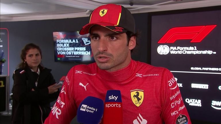 Ferrari racing driver Carlos Sainz looks back on his fourth place at the Austrian Grand Prix