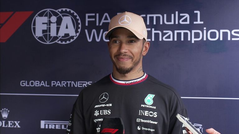 Lewis Hamilton was happy with qualifying fourth for Mercedes but says they are still a 'chunk off' Max Verstappen in the Red Bull.