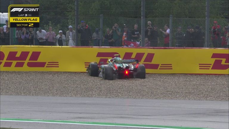 Fernando Alonso crashes out on lap three and brings out the safety car at Spa.