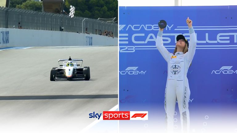 Highlights of race one from the sixth round of the F1 Academy series in Le Castellet.
