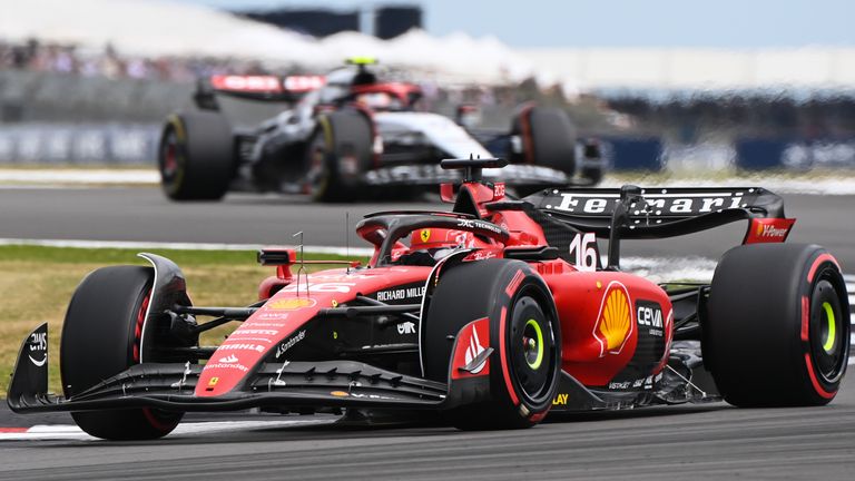 Charles Leclerc was fastest in a rain-affected final practice at Silverstone