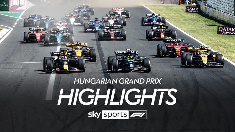 Highlights of the Hungarian Grand Prix as Lewis Hamilton started on pole position ahead of Max Verstappen