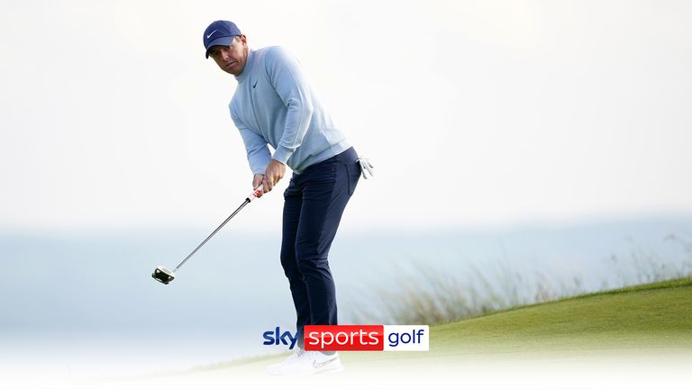 Rory McIlroy produced a fantastic putt from 40 feet at the 14th hole to get his second birdie in the opening round of The Open