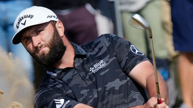Jon Rahm was among those to struggle in the bunkers during The Open first round at Royal Liverpool 
