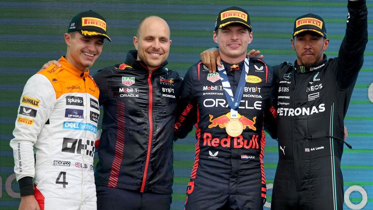 Victory for Max Verstappen or Sergio Perez will see Red Bull break McLaren's record of 11 consecutive wins