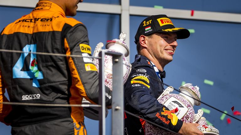 Max Verstappen says he doesn't want the broken Hungarian GP trophy after he received a replacement for the trophy Lando Norris broke during the podium celebrations.