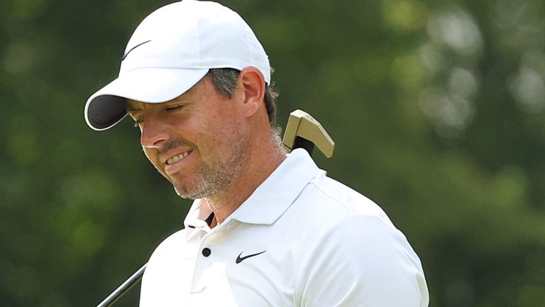 Rory McIlroy sits five strokes off the halfway lead at the PGA Tour's BMW Championship