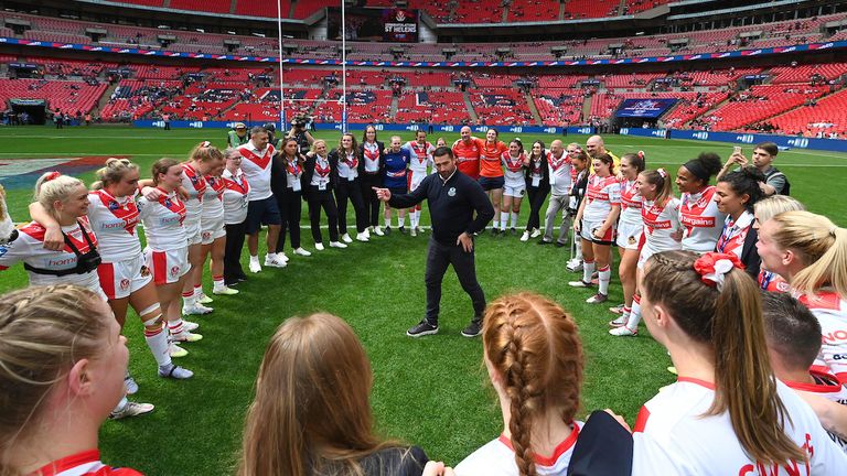 Matty Smith addressed his players in the middle of the pitch after their landmark win 