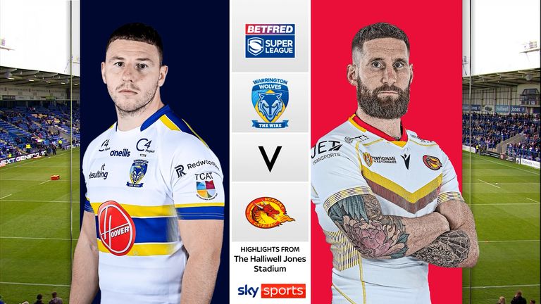 Highlights of the Super League match between the Warrington Wolves and the Catalans Dragons