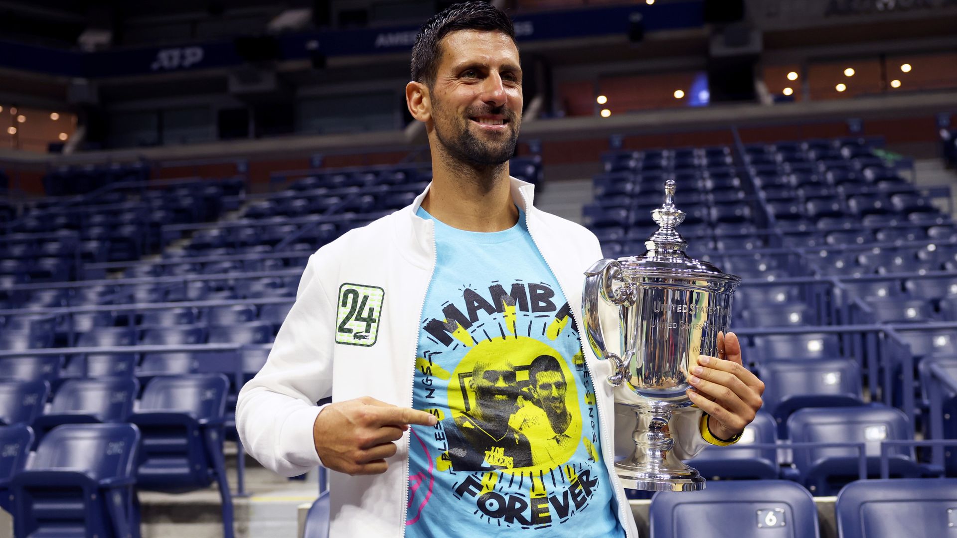 Djokovic honours Kobe Bryant and vows to keep playing after US Open win
