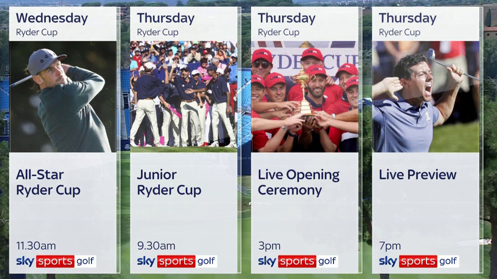 When is the Ryder Cup live on Sky Sports? Full TV times, plus how you can follow on digital platforms Golf News Sky Sports