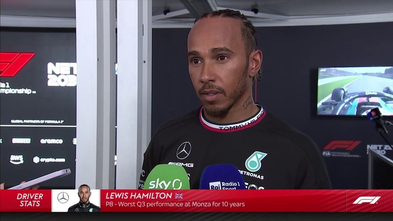 Lewis Hamilton says he has not had the 'greatest' weekend after qualifying in P8 for the Italian Grand Prix