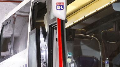 Lyon's bus was attacked before the club's match at Marseille on Sunday