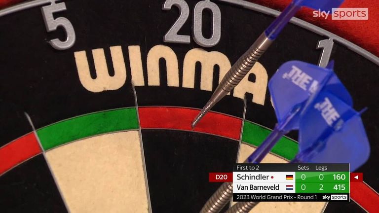 Martin Schindler a brillamment sorti 160 pour garder ses espoirs dans le premier set de sa rencontre avec Raymond van Barneveld