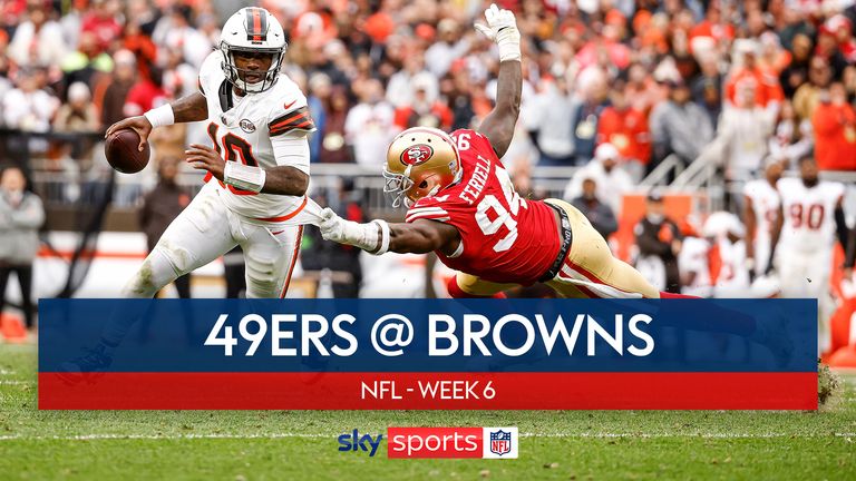 Highlights of the San Francisco 49ers against the Cleveland Browns in Week Six of the NFL season.