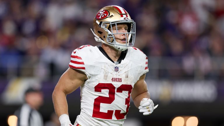 On Inside the Huddle, Neil Reynolds and Jeff Reinebold discuss Christian McCaffrey's incredible touchdown-scoring streak after joining the San Francisco 49ers last season.