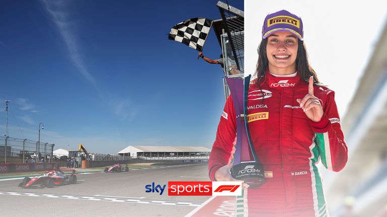 Highlights of race one from the seventh round of the F1 Academy series in Austin where Marta Garcia was crowned champion after holding off Abbi Pulling for the win