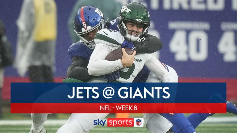 Highlights of the New York Jets against the New York Giants from Week 8 of the NFL season