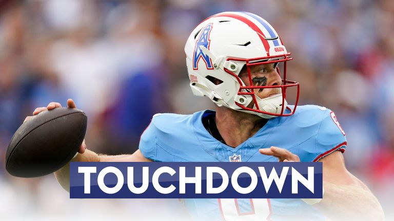 Tennessee Titans quarterback Will Levis' first NFL TD pass is a 47-yard heave to wide receiver DeAndre Hopkins, who scored his first TD as a member of the Titans.