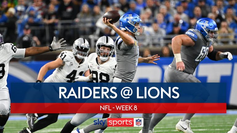 Highlights of the Las Vegas Raiders against the Detroit Lions from Week 8 of the NFL season