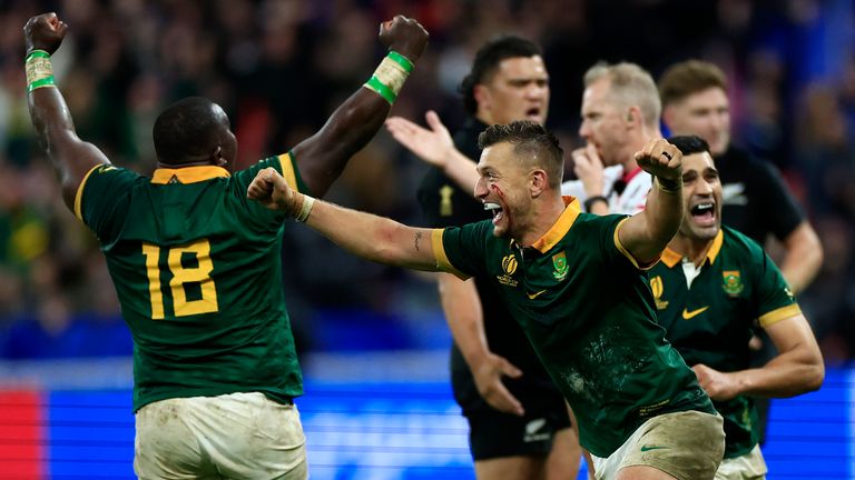 Handre Pollard kicked four penalties as South Africa secured back-to-back Rugby World Cup titles