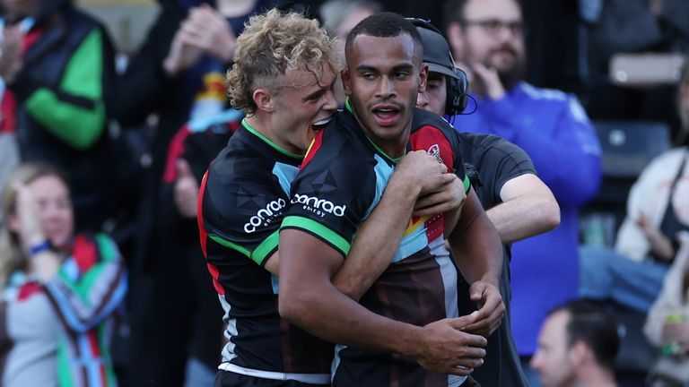 Will Joseph and Louis Lynagh scored tries for Harlequins in Premiership victory vs Exeter