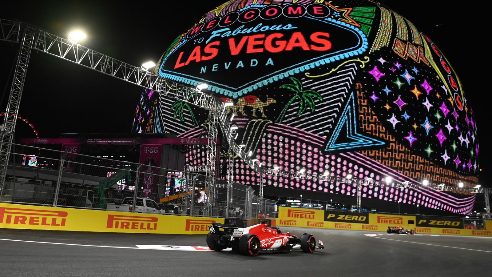 Leclerc tops delayed practice at end of chaotic first day in Vegas
