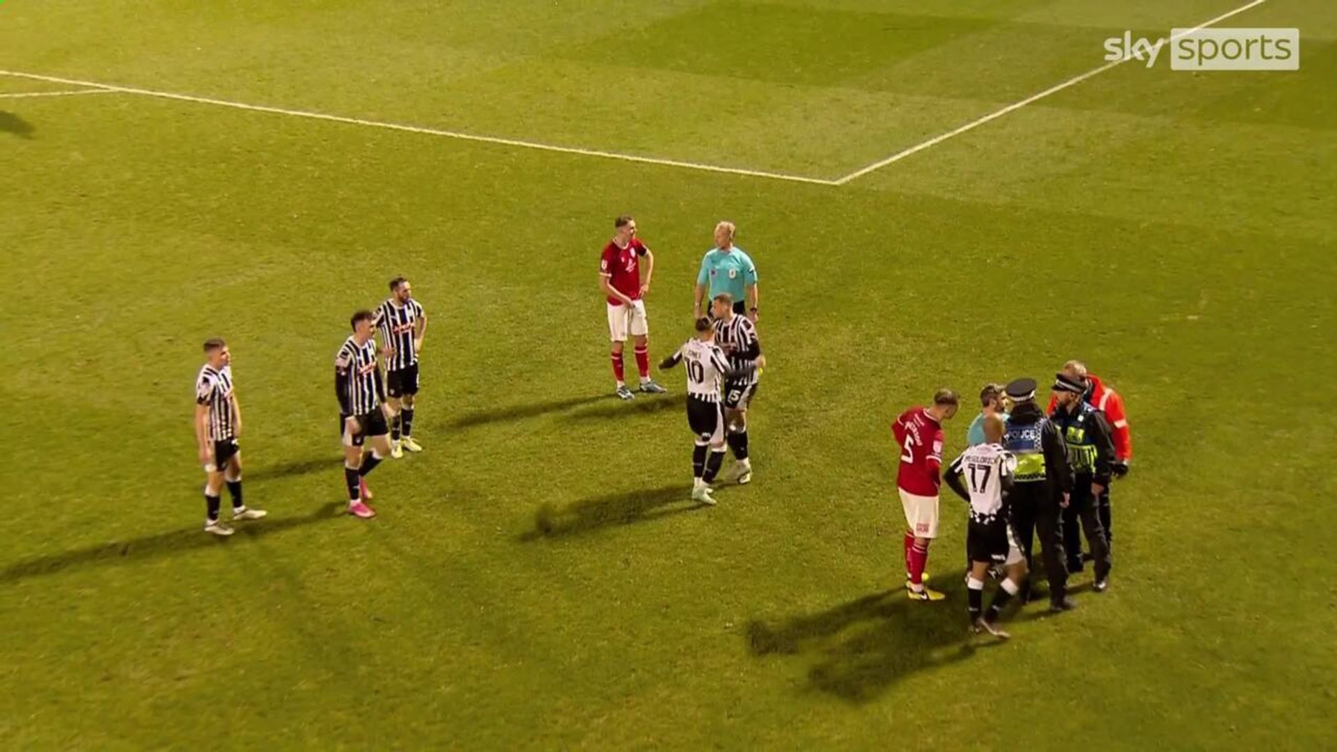 Linesman forced to switch touchlines after crowd trouble at Crewe v Notts County