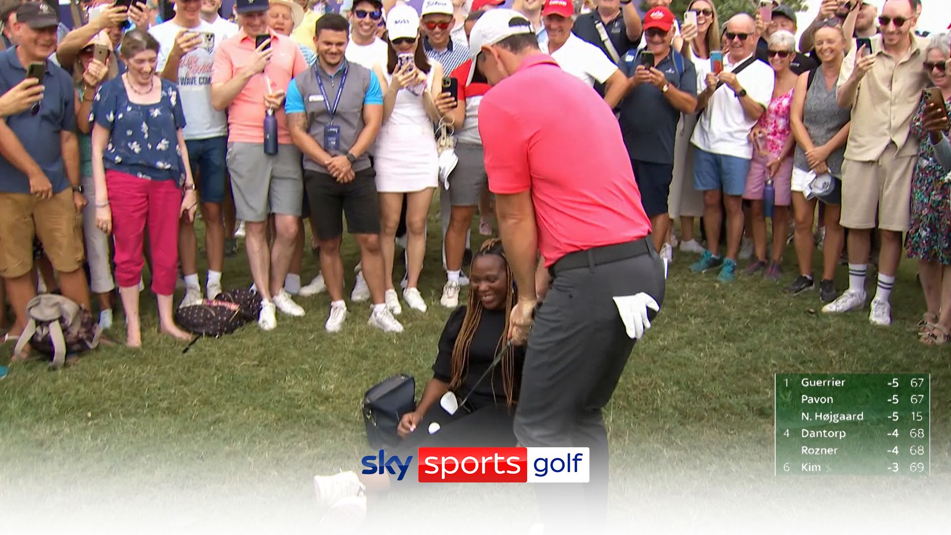 'I'm just stuck for words!' | Rory's tee shot lands in fan's lap