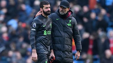 Alisson picked up an injury during Liverpool's 1-1 draw at Man City on Saturday