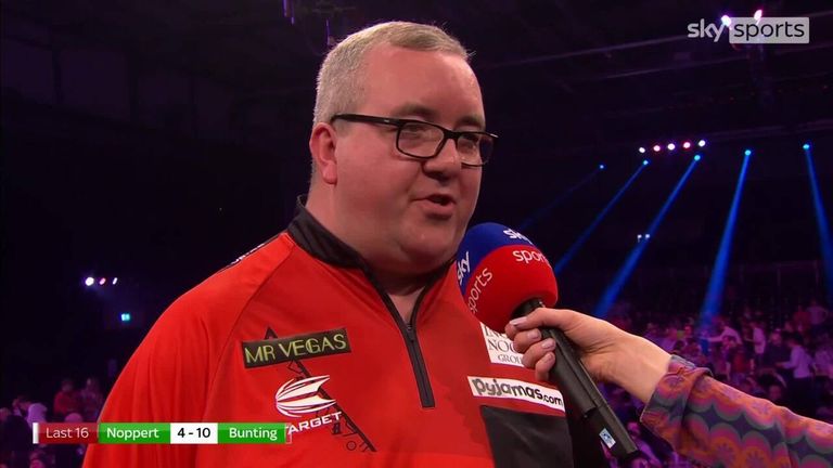 Stephen Bunting admits he was very nervous during his second-round match with Danny Noppert but says he'll regroup before his quarter-final with Stowe Buntz.
