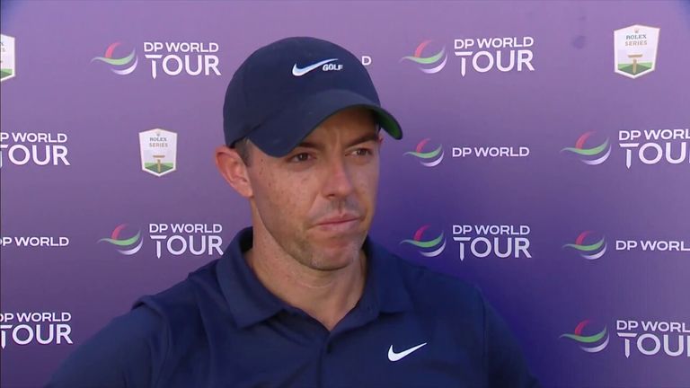 Rory McIlroy shares his thoughts on his second-round performance at the DP World Tour Championship which leaves him with a score of one under, admitting that he's been 'stuck in neutral' throughout the day
