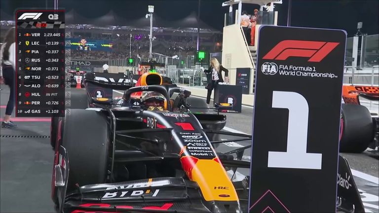 Max Verstappen takes another pole position in Abu Dhabi - much to the delight of team boss Christian Horner!