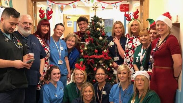 Molloy (far right) having worked in A&E on Christmas Day, reveals how she has combined being a rugby player and doctor (Pic: claire_molloy)